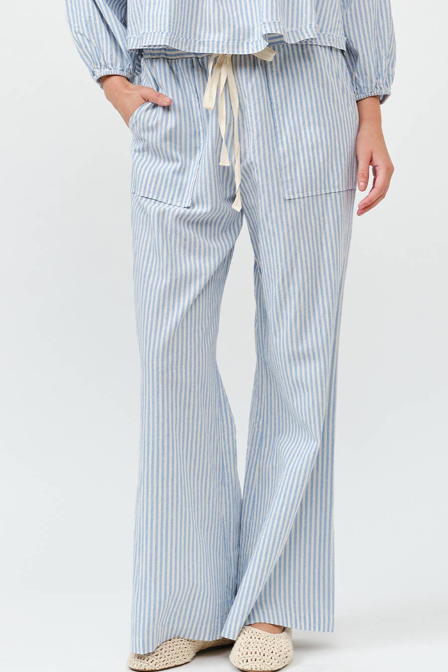 IM8867 - Striped Wide Linen Pants