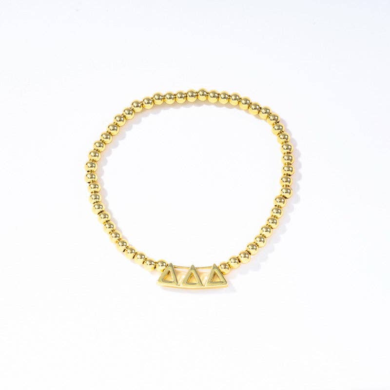 Sorority: Gold Beaded Bracelet with Greek Letters