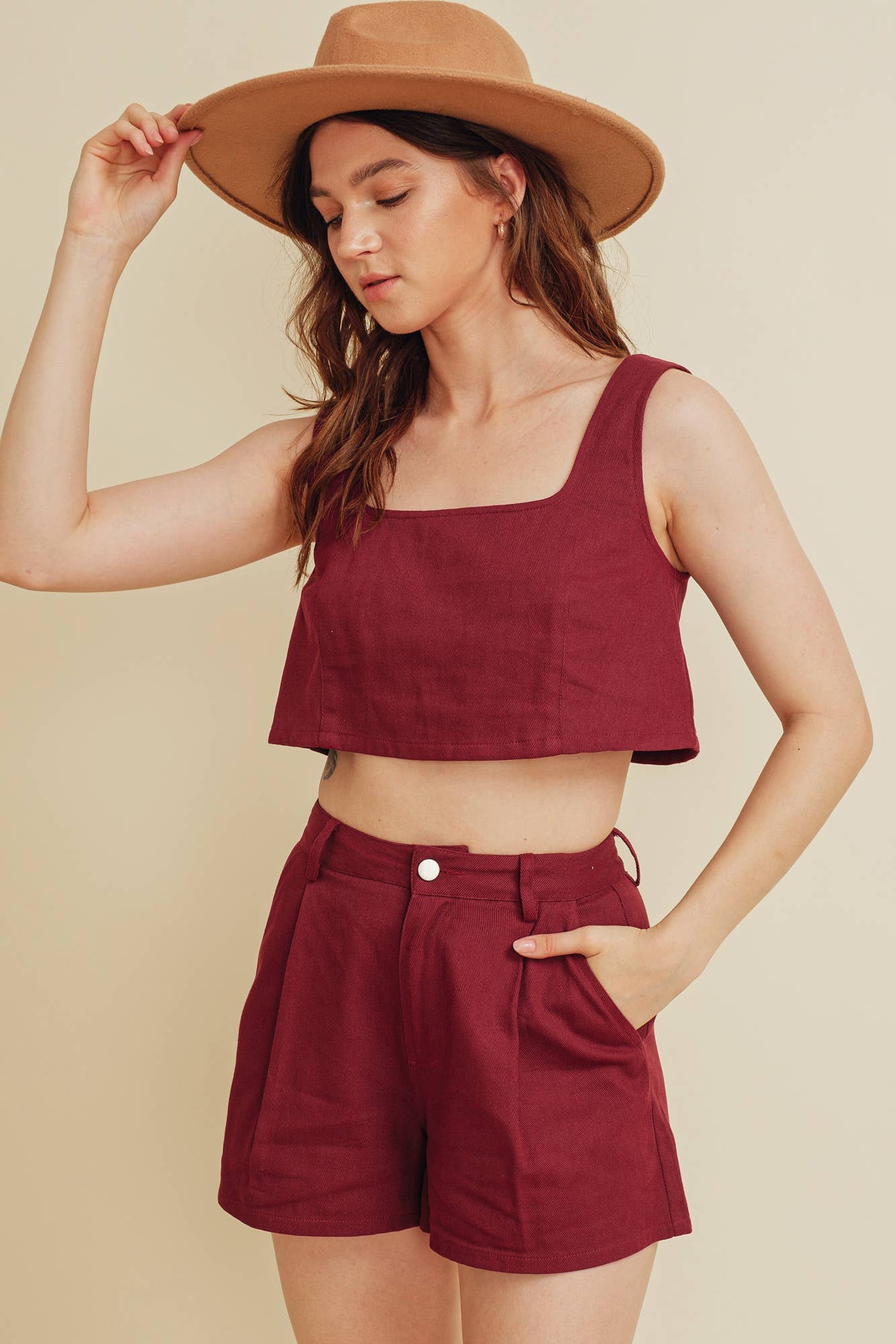 CT10449Y - Lace-Up Game Day CropTop: Lavender / L