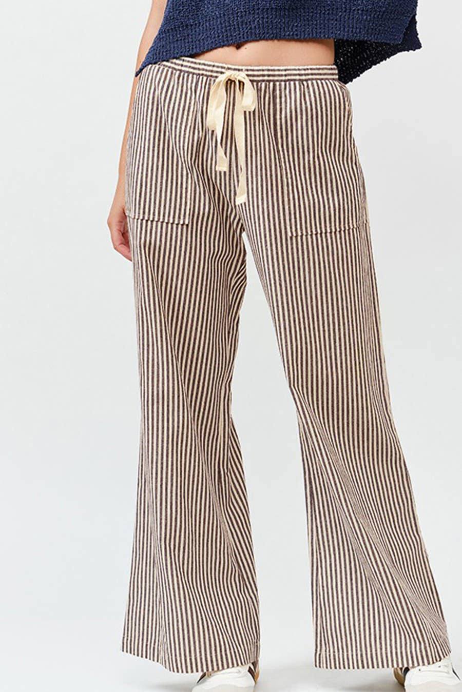 IM8867 - Striped Wide Linen Pants