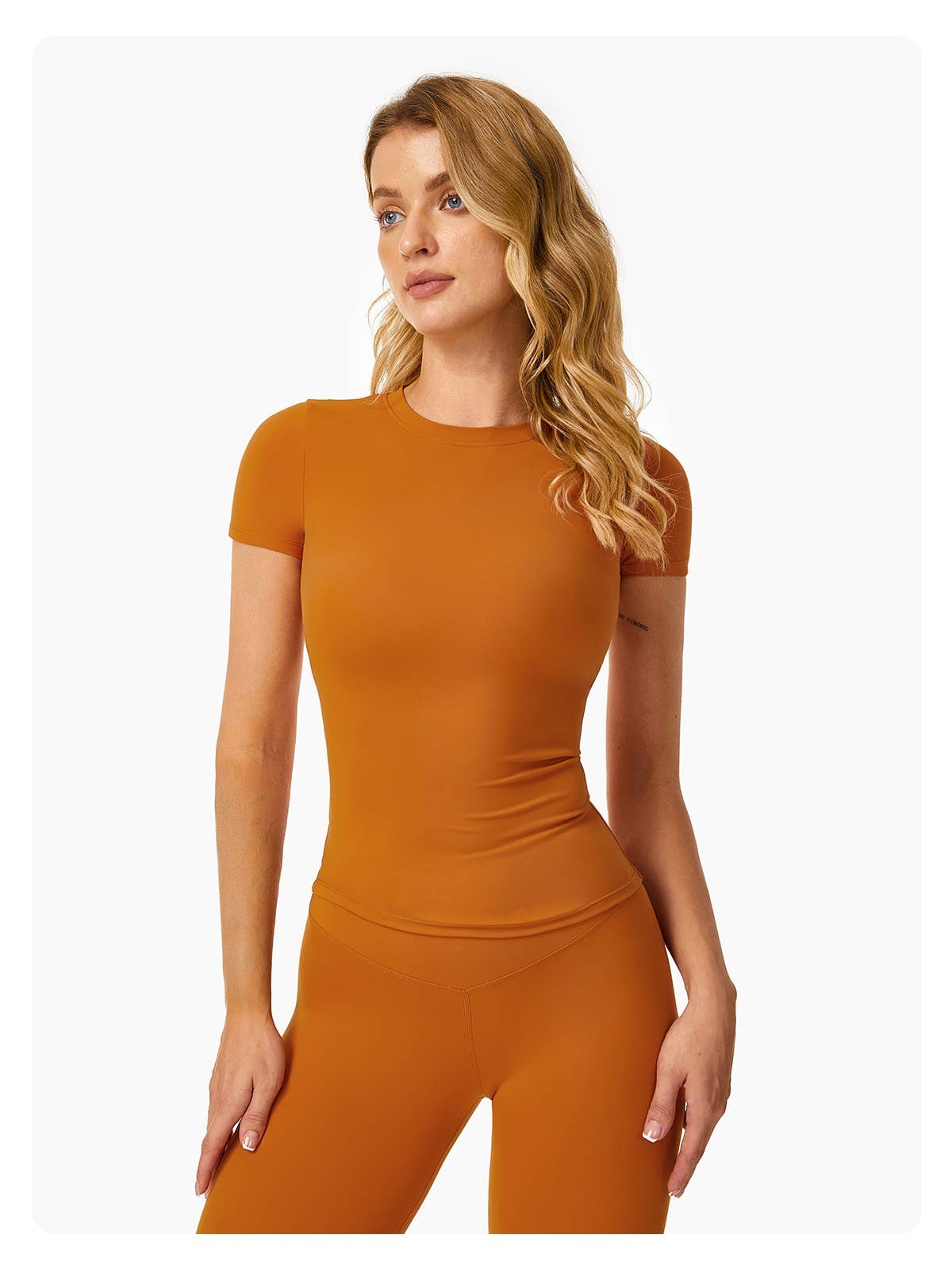 Natalie Fitted Short Sleeve Active Top: Black / L