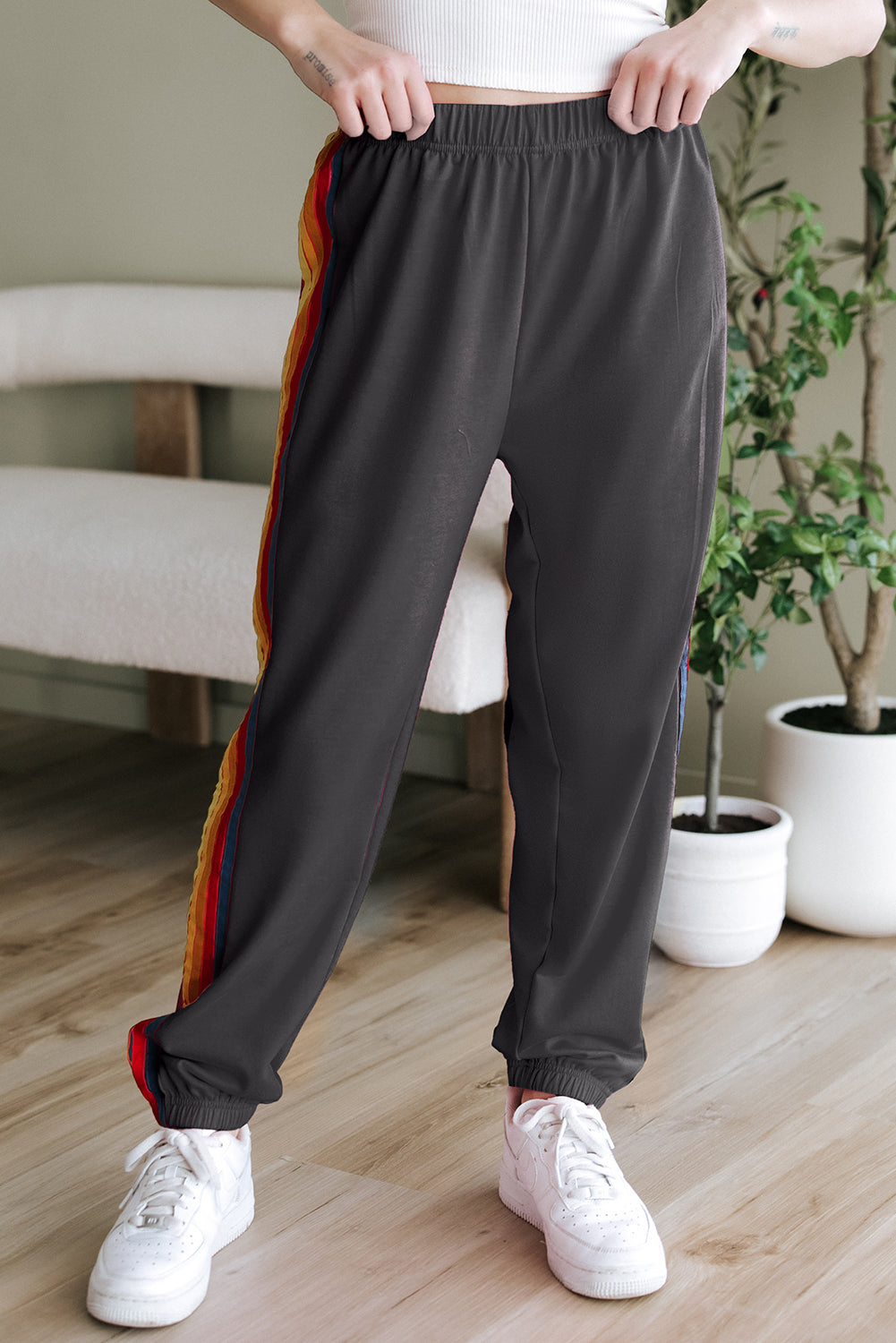 Light Blue Counting Rainbows High Waist Sweatpants