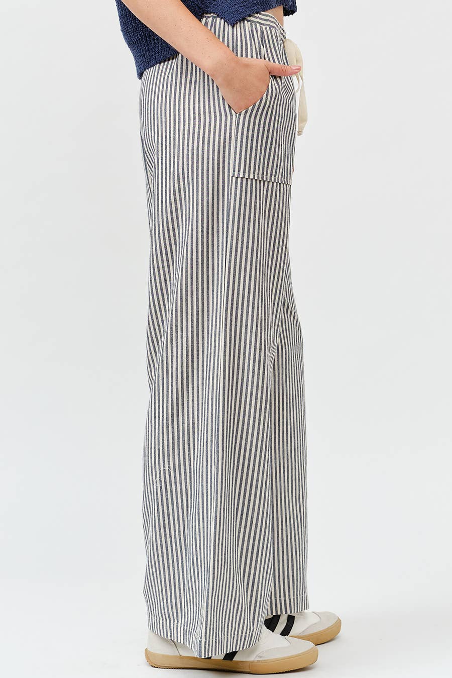 IM8867 - Striped Wide Linen Pants