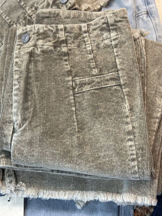 Olive green corduroy jeans