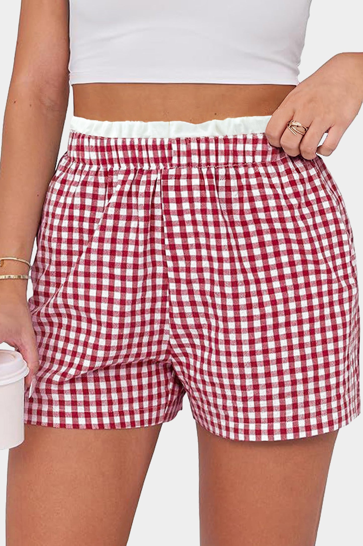 Picnic Date Gingham Shorts ( Plus Size)