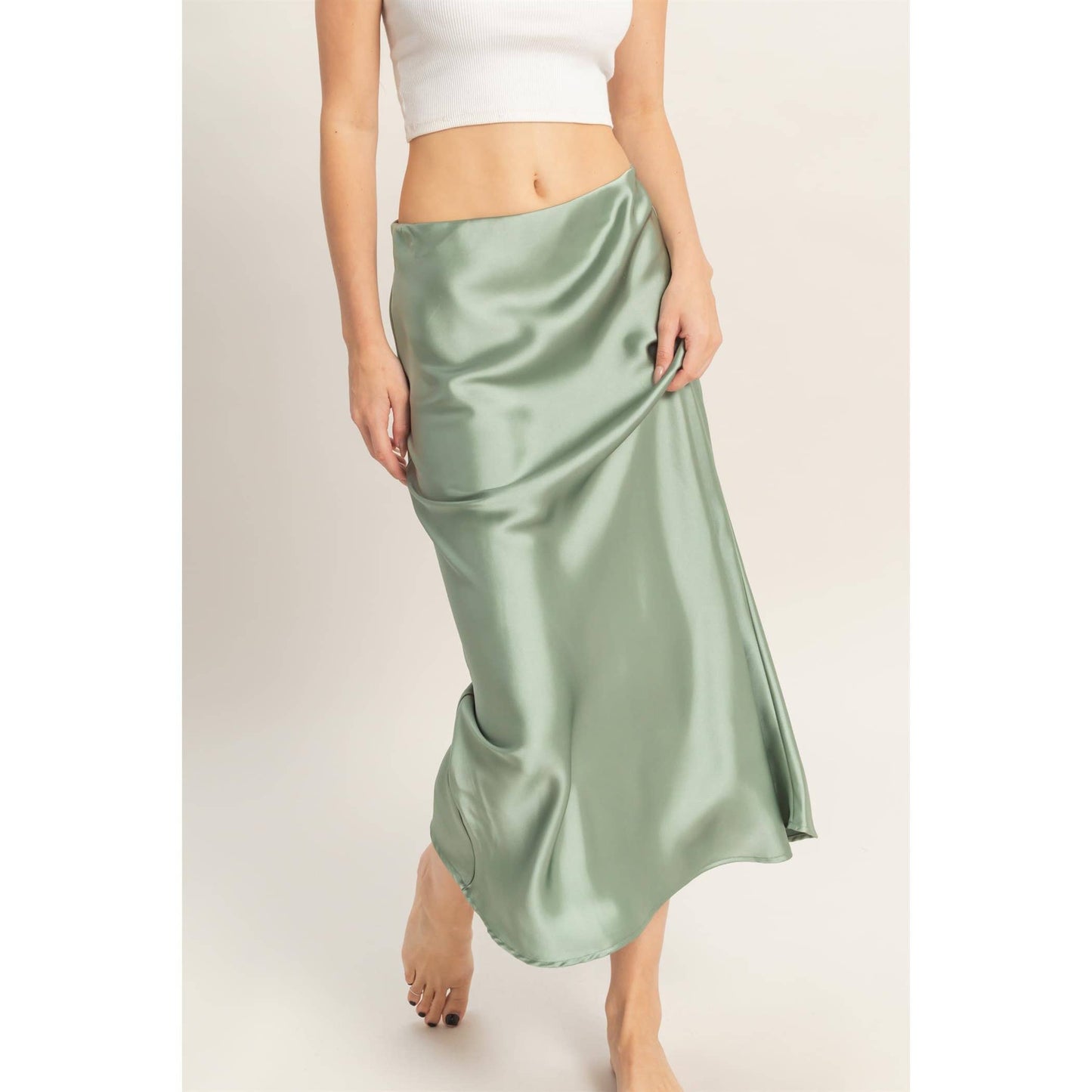 Satin Midi Skirt