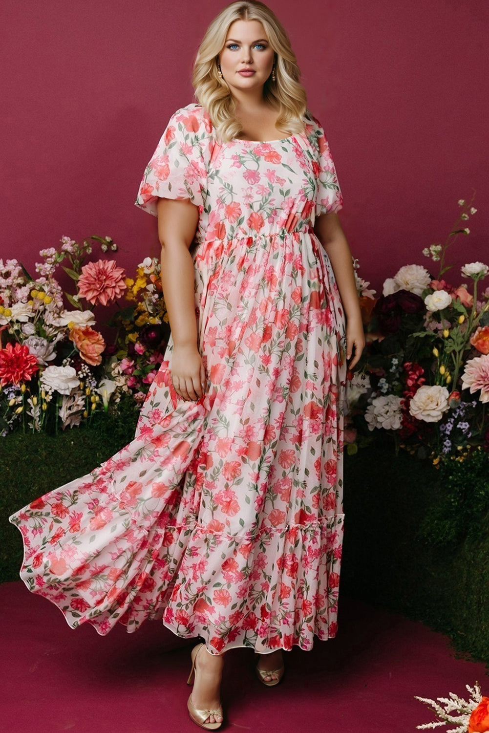 Blush Garden Party Maxi (Plus Size)