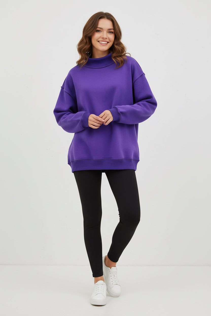 Purple Mock neck sweatshirt