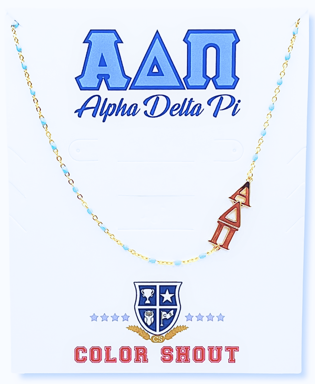 The Sorority Necklace: Side Set Greek letters