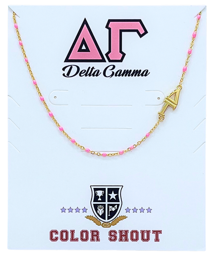 The Sorority Necklace: Side Set Greek letters