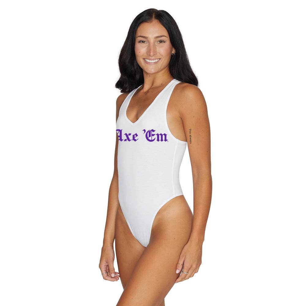 Stephen F. Austin SFA White Bodysuit: Small