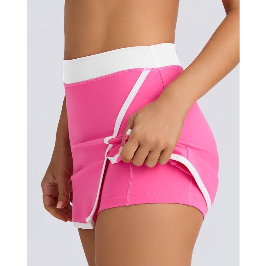 Sports Bra and Skirted Shorts Set: BLACK / L