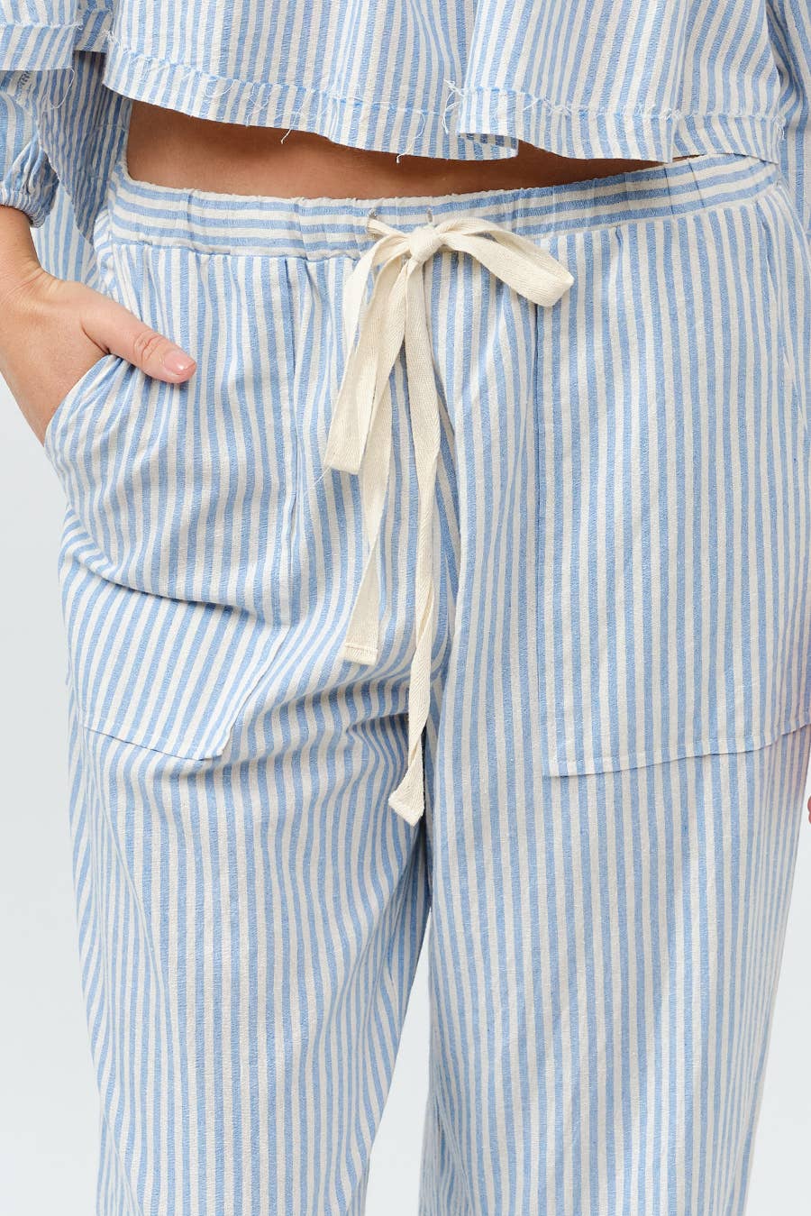 IM8867 - Striped Wide Linen Pants