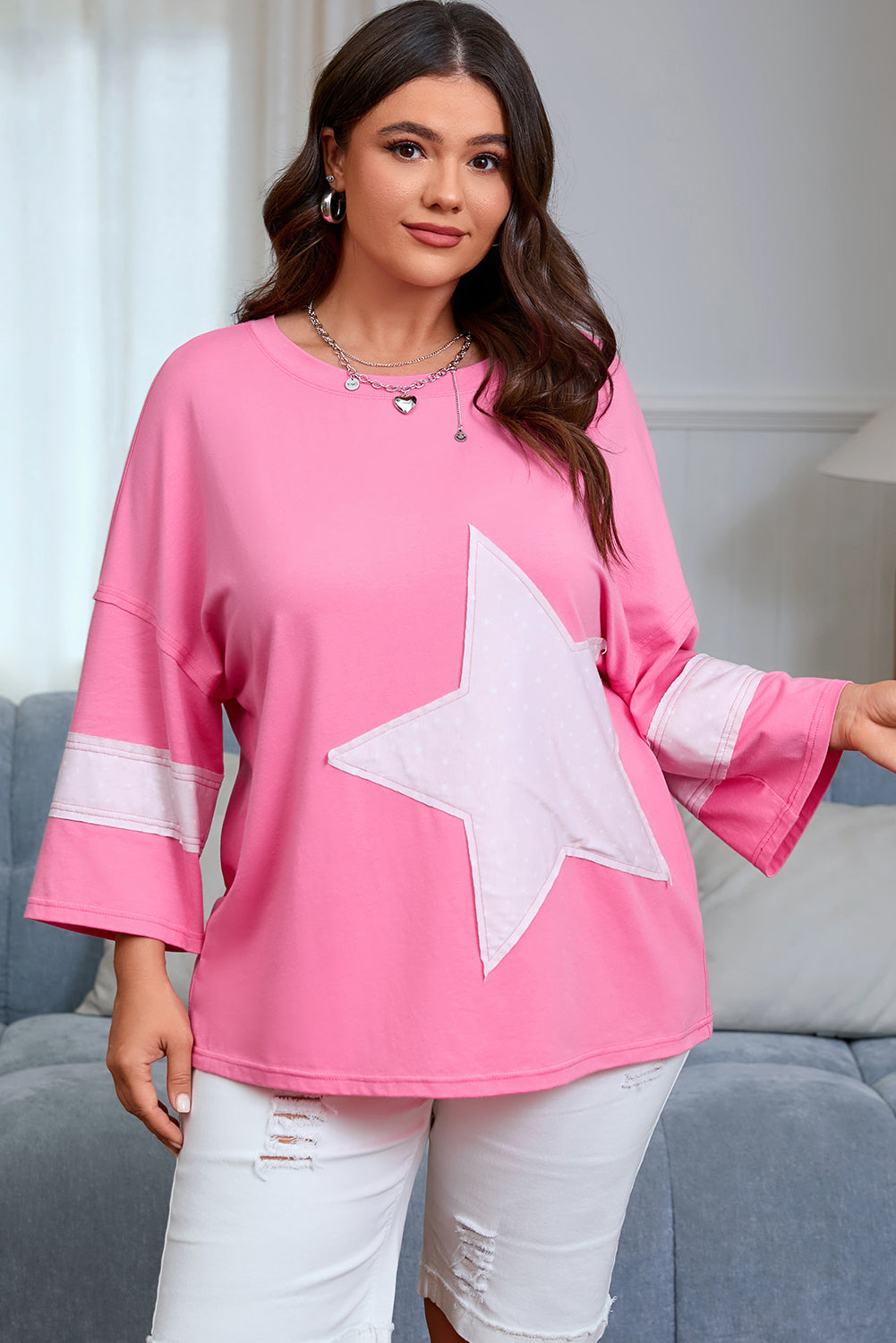 Pretty in Pink Star Top (Plus Size)