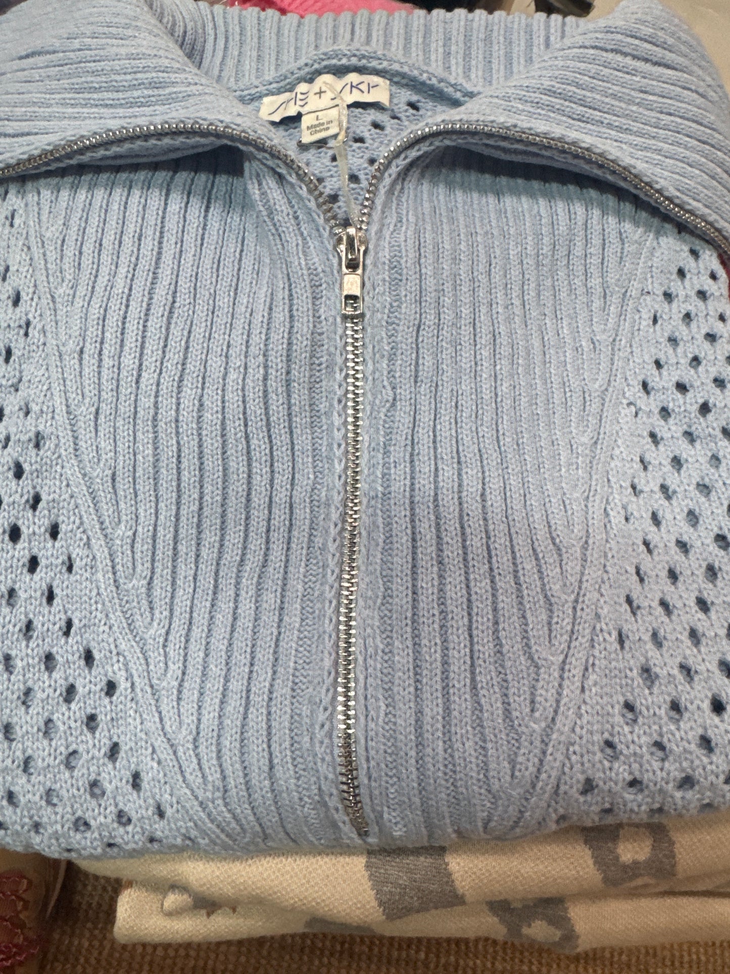 She +Sky Light Blue Sweater