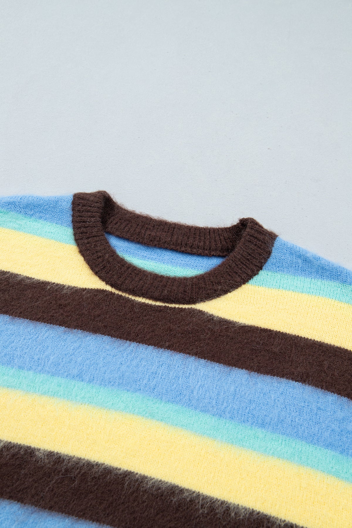 Multicolour Fuzzy Striped Sweater