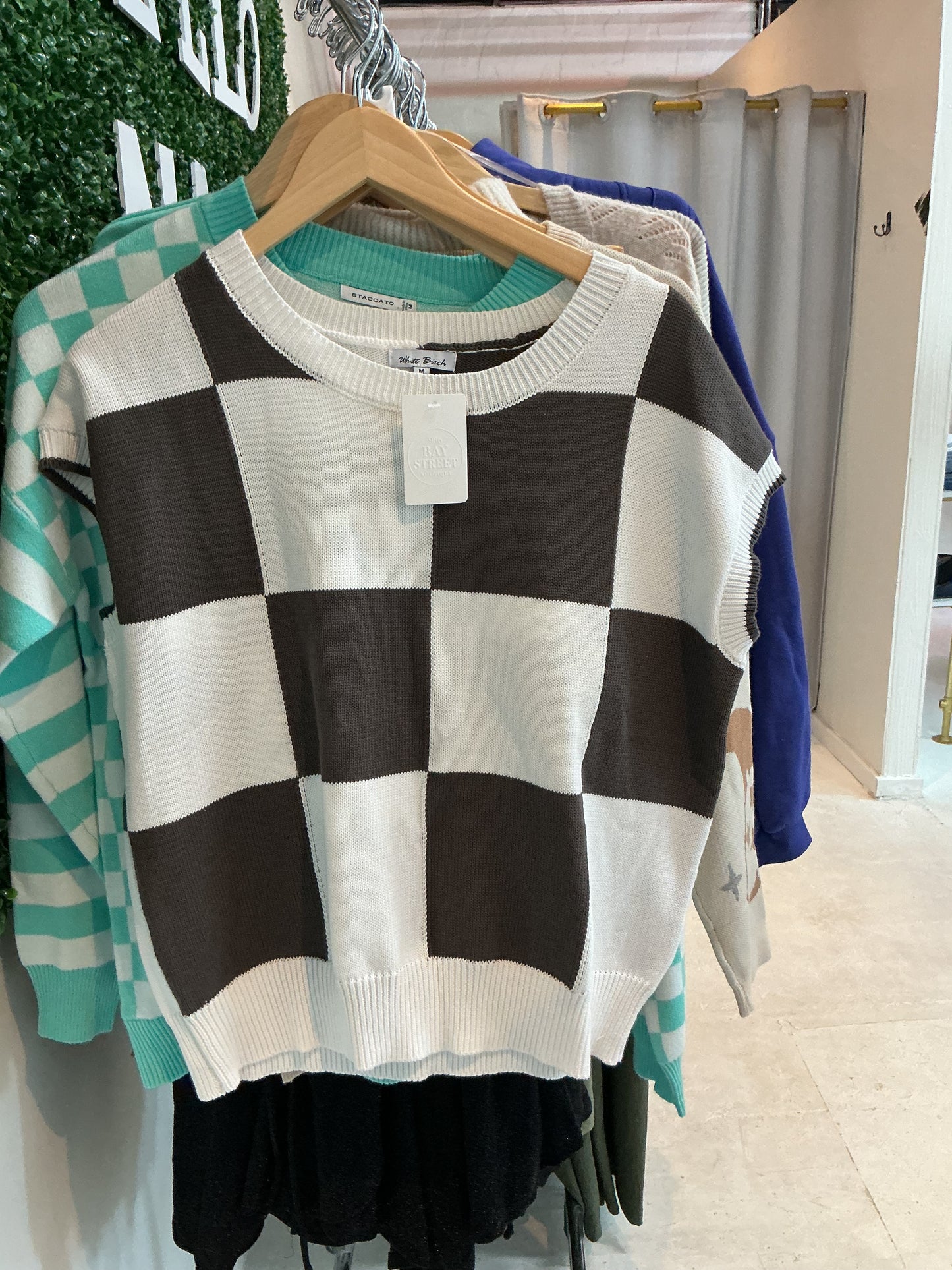 Brown checkered sweater