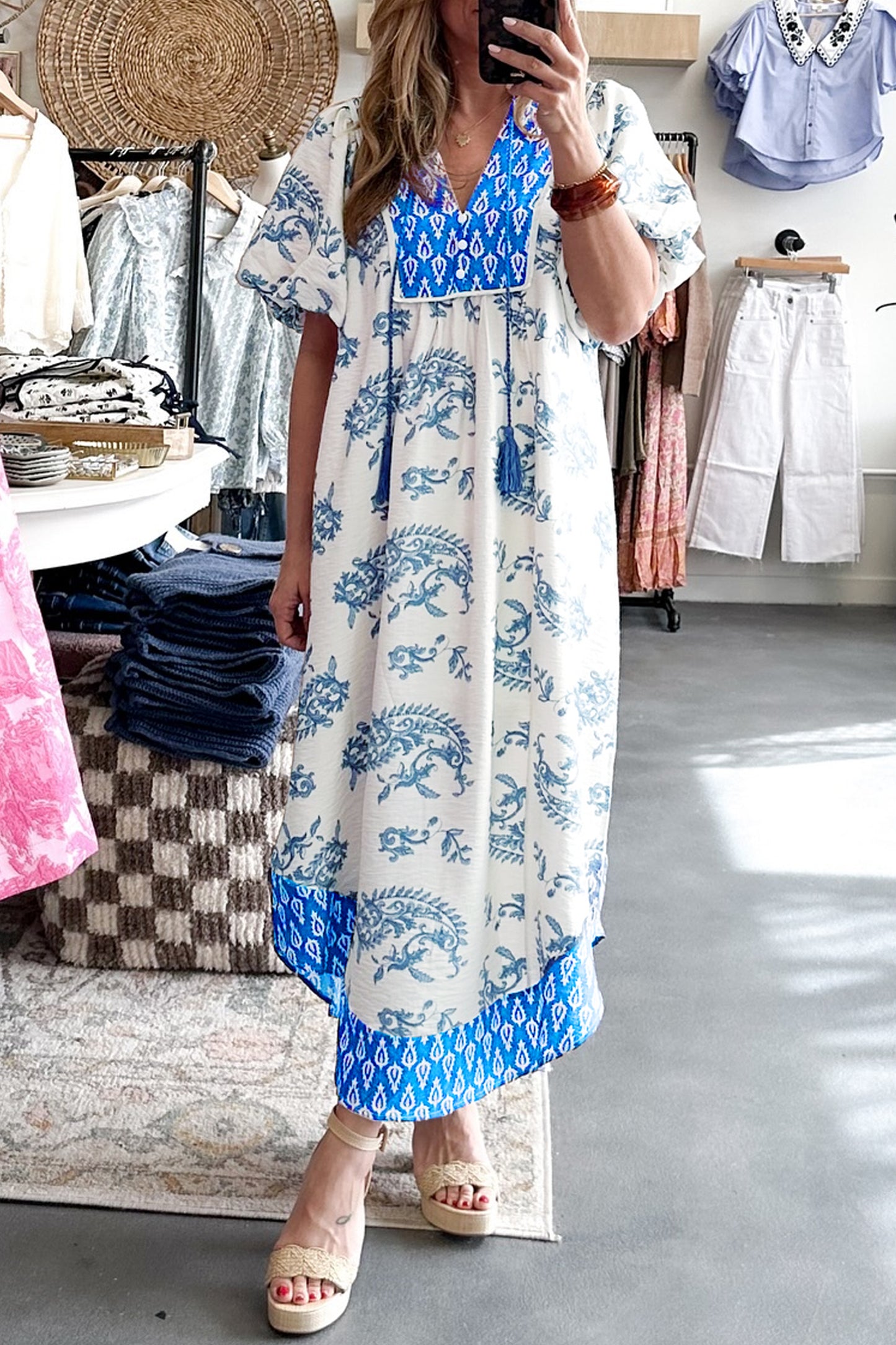 Coastal Charm Midi ( Plus Size)