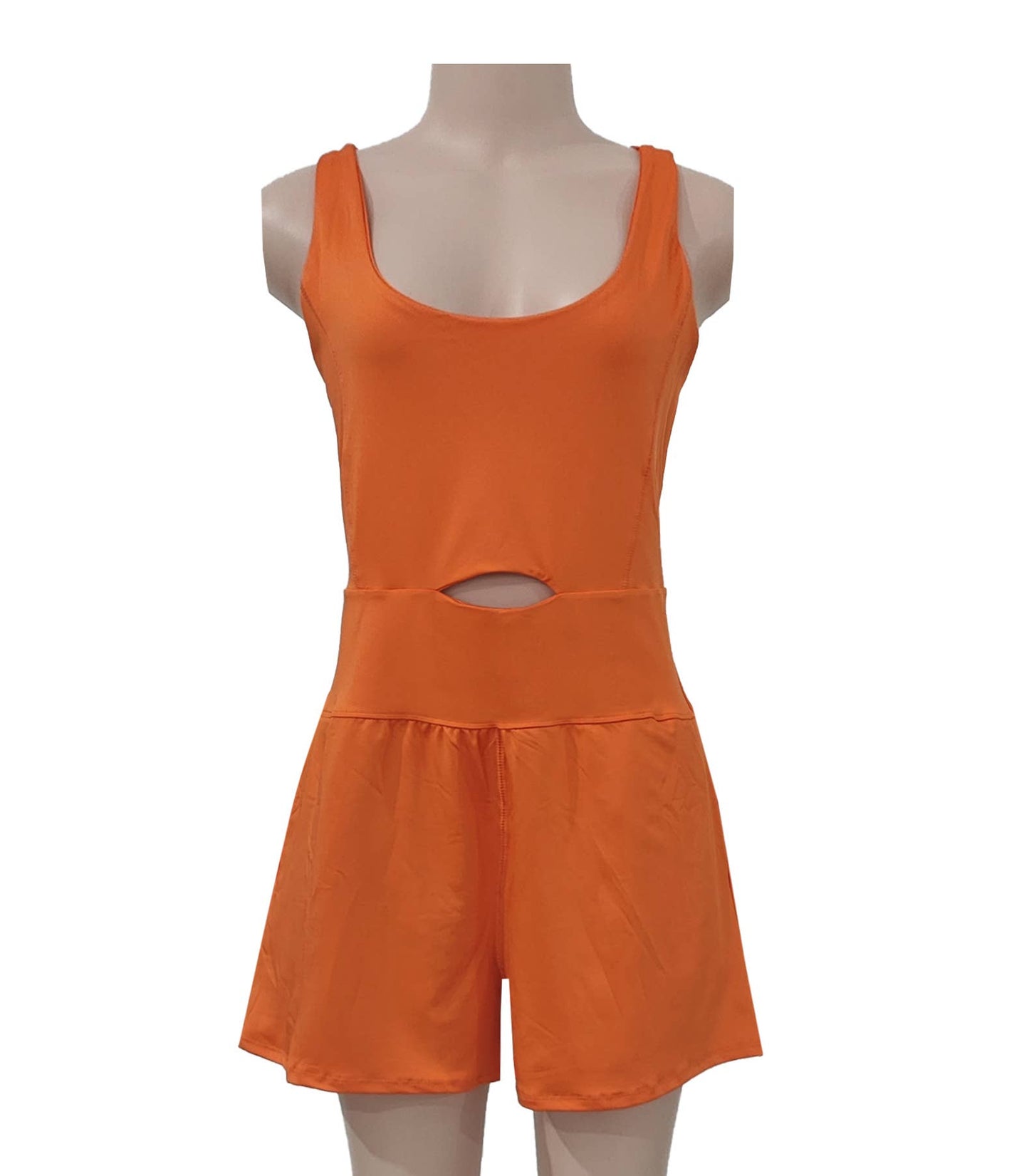 Athletic Cutout Romper: Grey / XL
