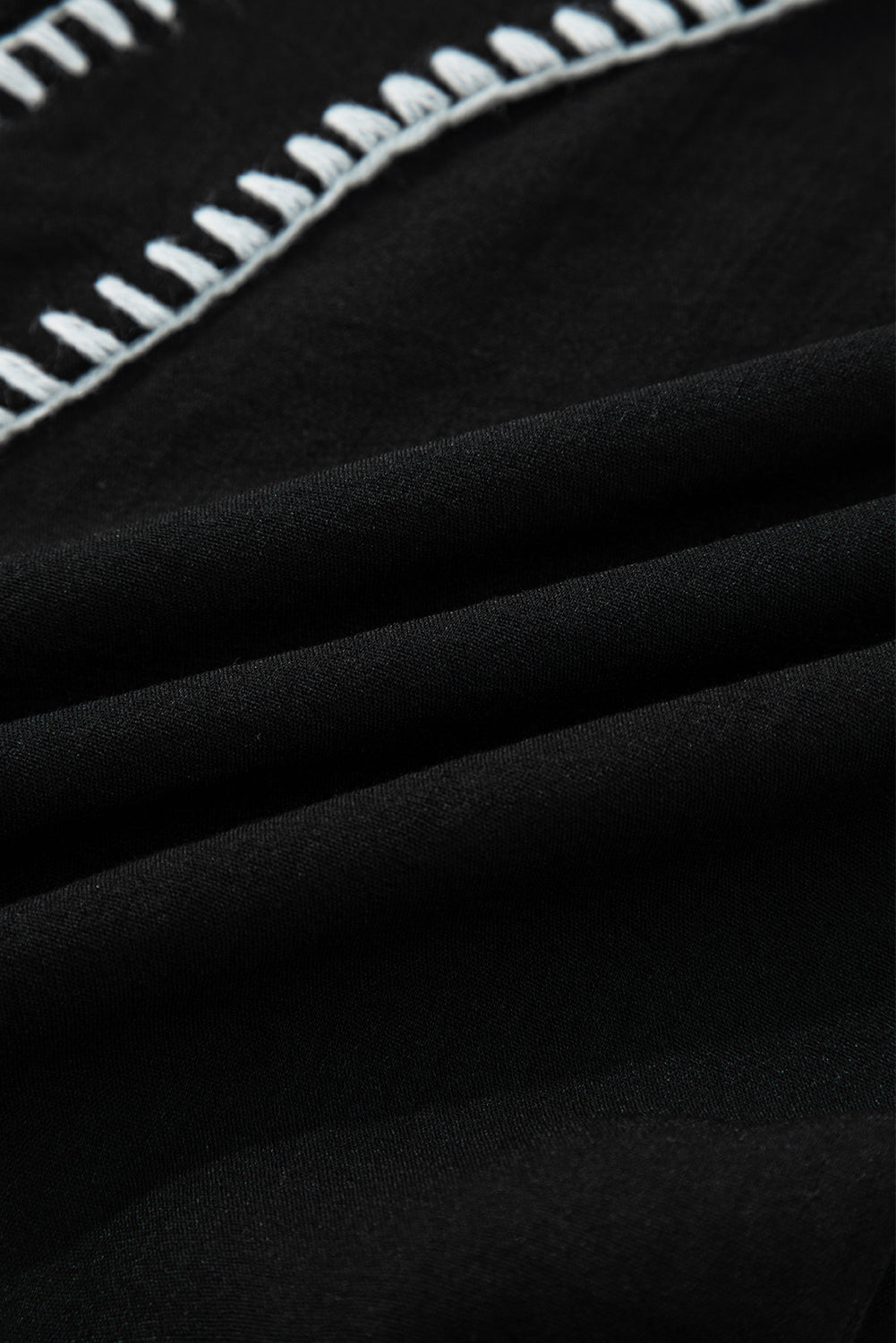 Jungle Green Contrast Stitched V Neck 3/4 Sleeve Tiered Mini Dress