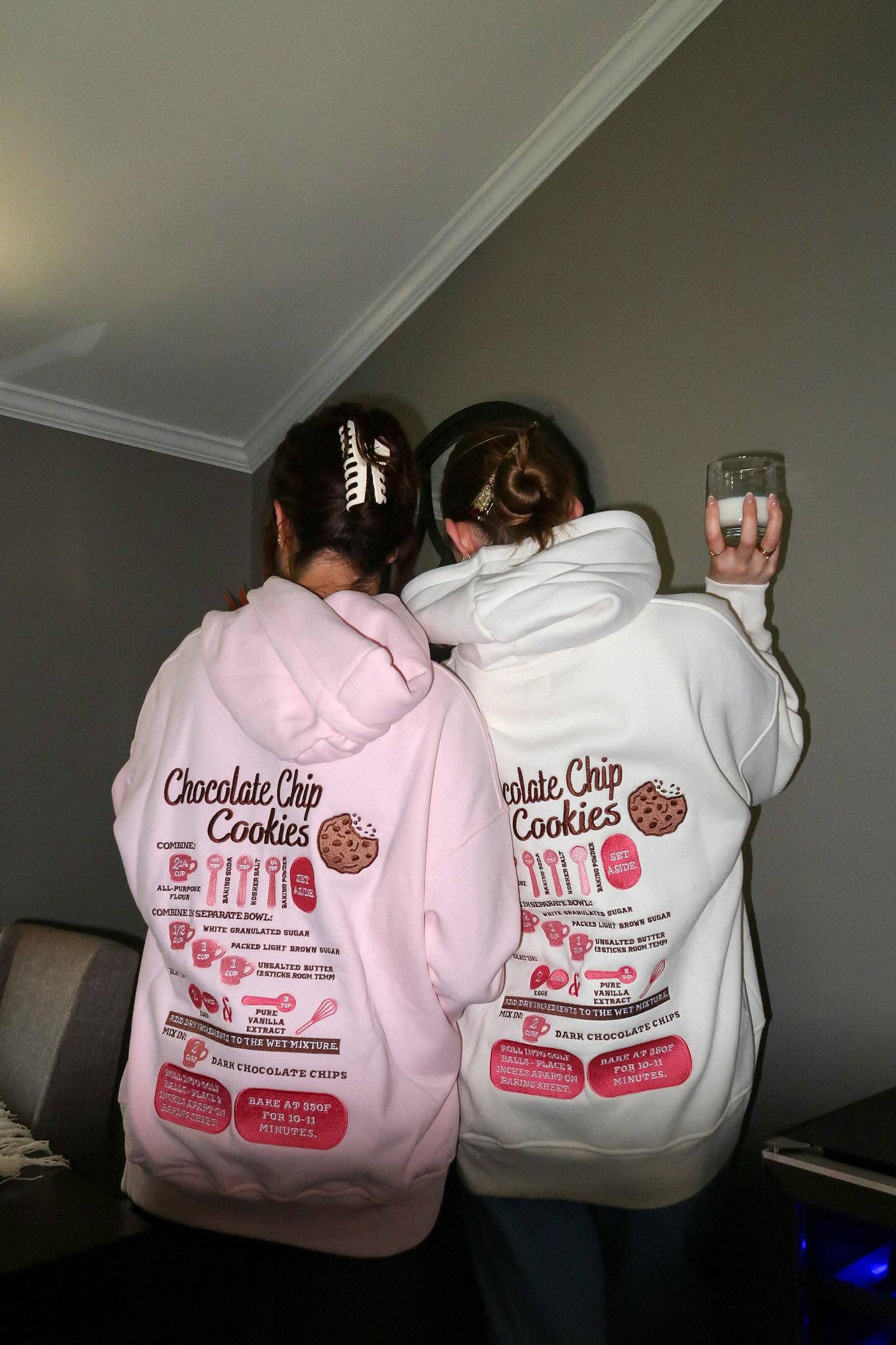 Light Pink Chocolate Chip Cookie Recipe Embroider Hoodie: Light Pink / Medium
