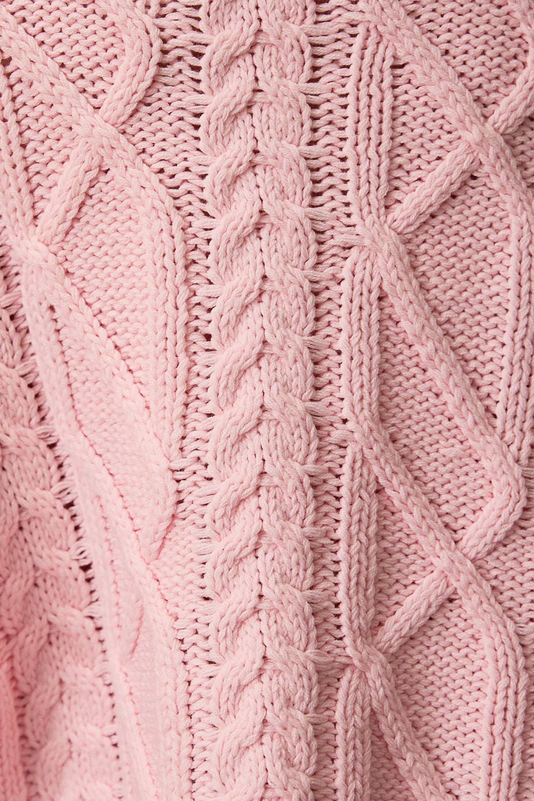 Oversized Cropped Cable Knit Crew Neck Sweater