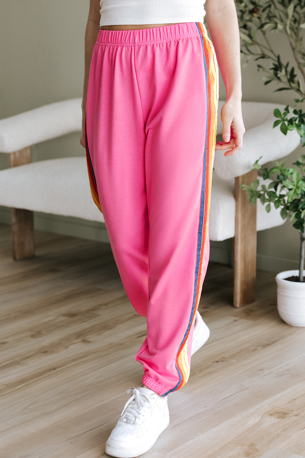 Light Blue Counting Rainbows High Waist Sweatpants