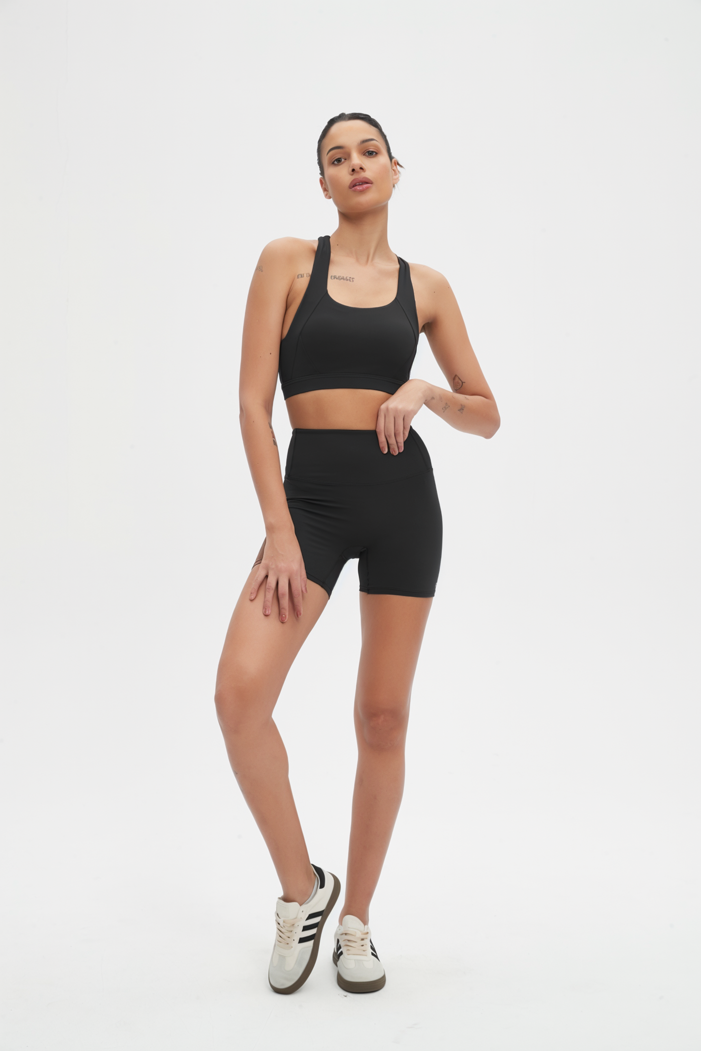 Rosalind 3-Piece Crop Jacket Workout Activewear Set: Midnight / L