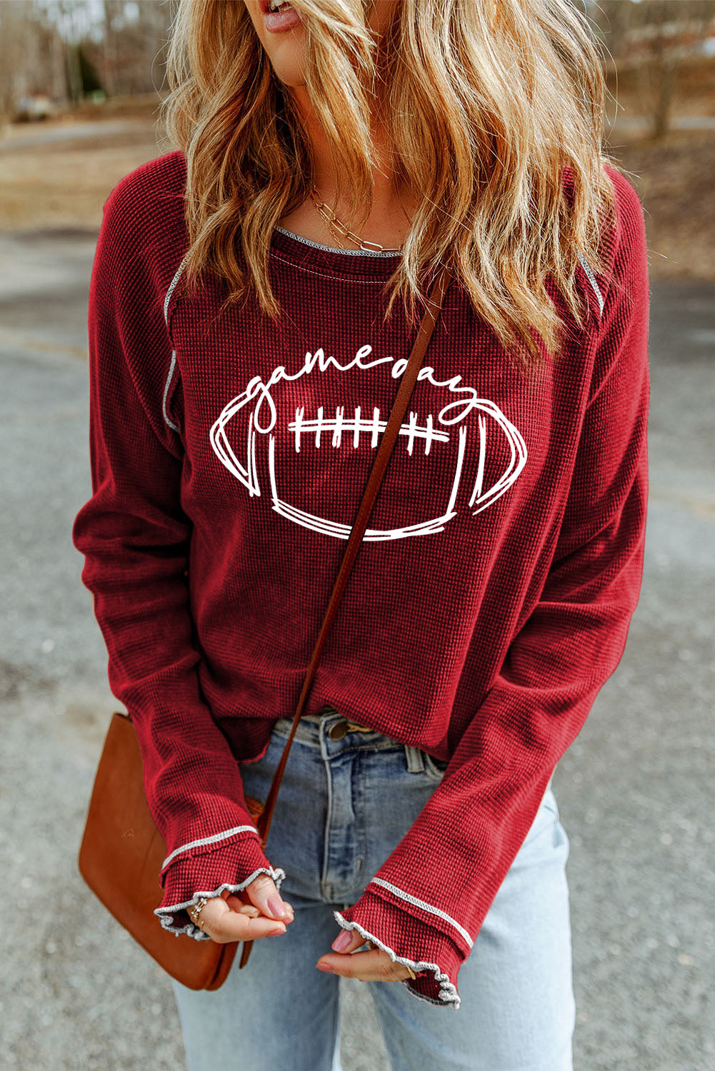 Red Game Day Football Sweater