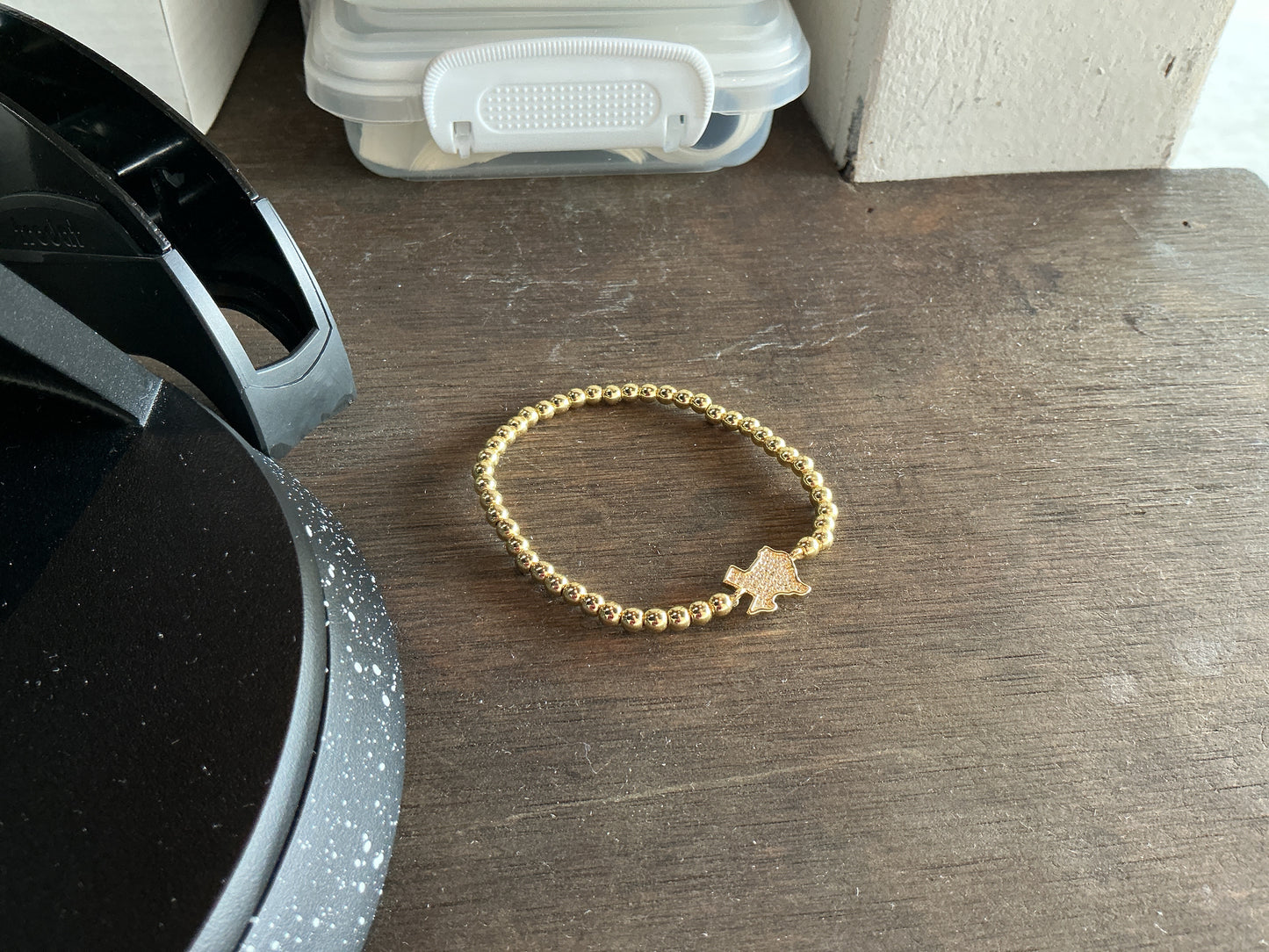 Texas gold beaded bracelet