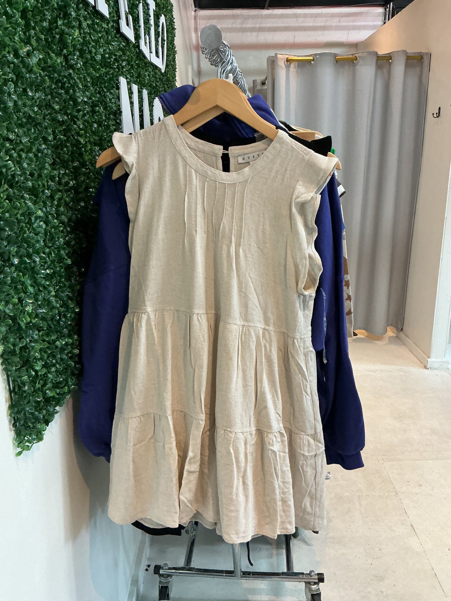 Black/ Tan linen dress