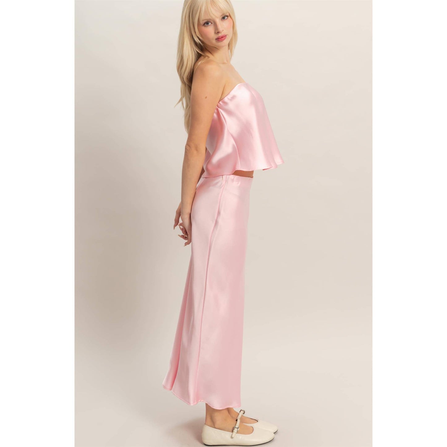 Satin Midi Skirt