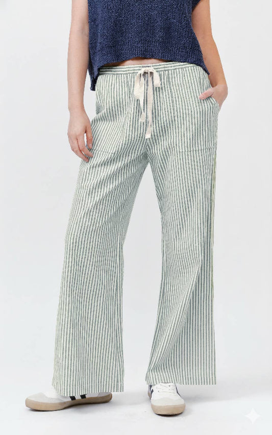 IM8867 - Striped Wide Linen Pants