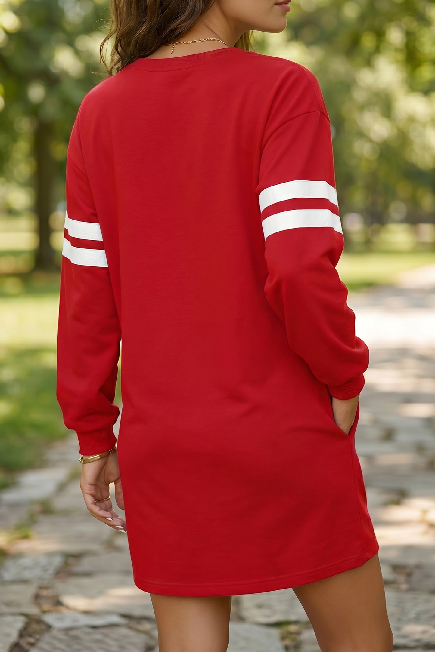 Gameday Varsity Stripes Sweatshirt Dress
