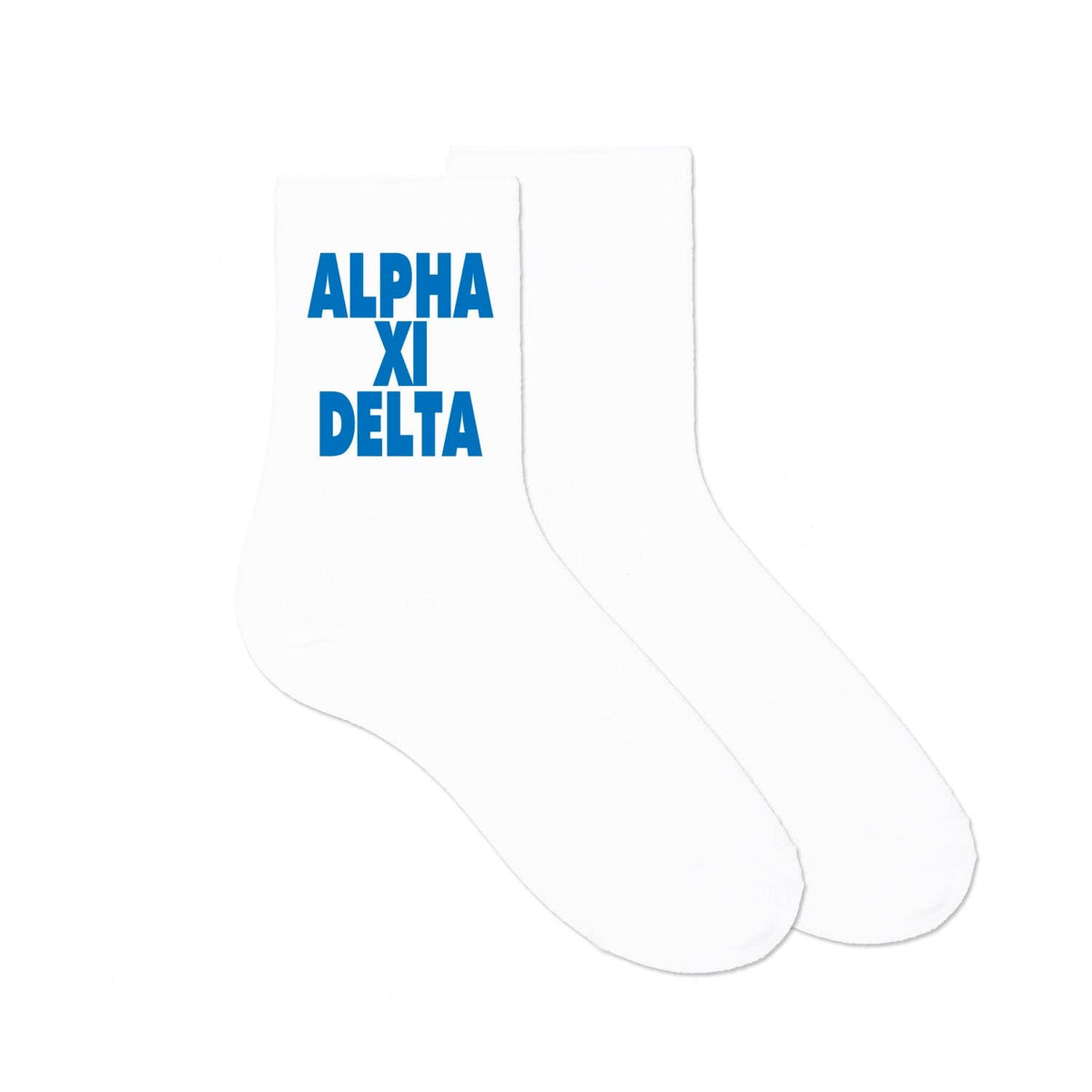 Cotton  Crew Socks Printed in Sorority Name and Color