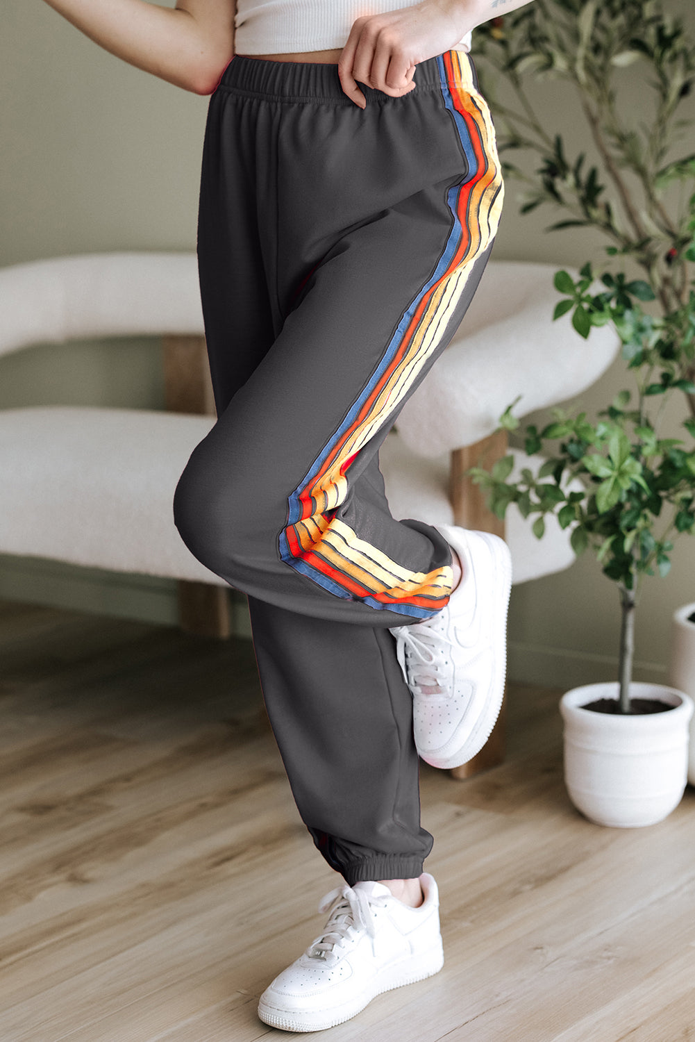 Light Blue Counting Rainbows High Waist Sweatpants