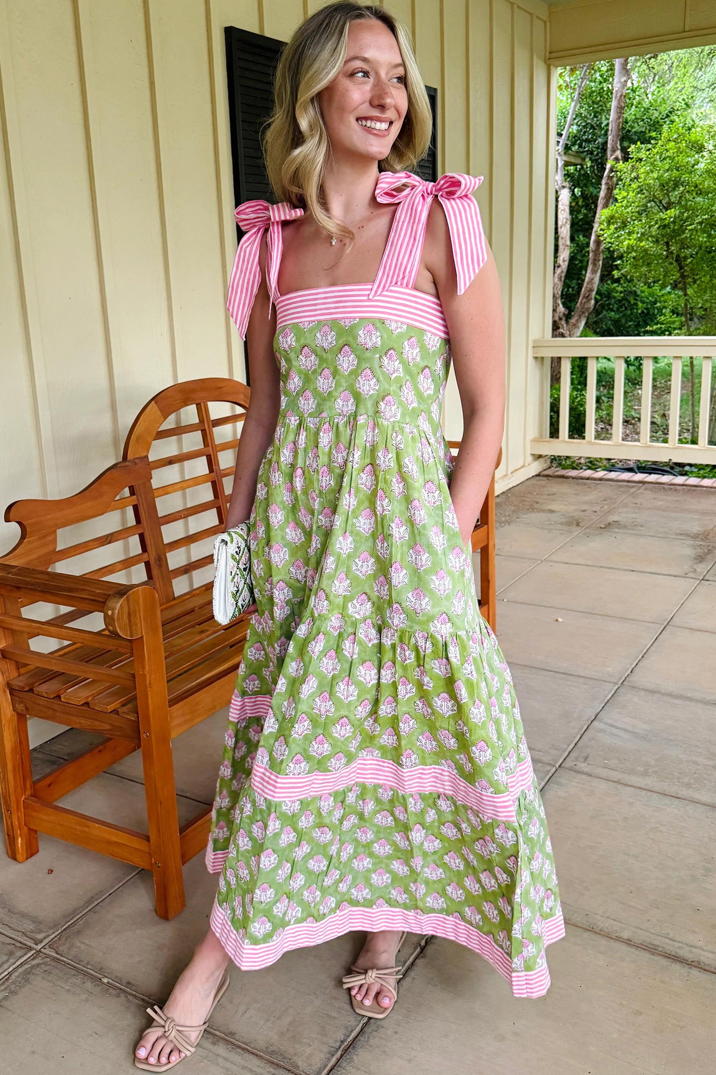 Sweet Magnolia Stripes and Floral Maxi