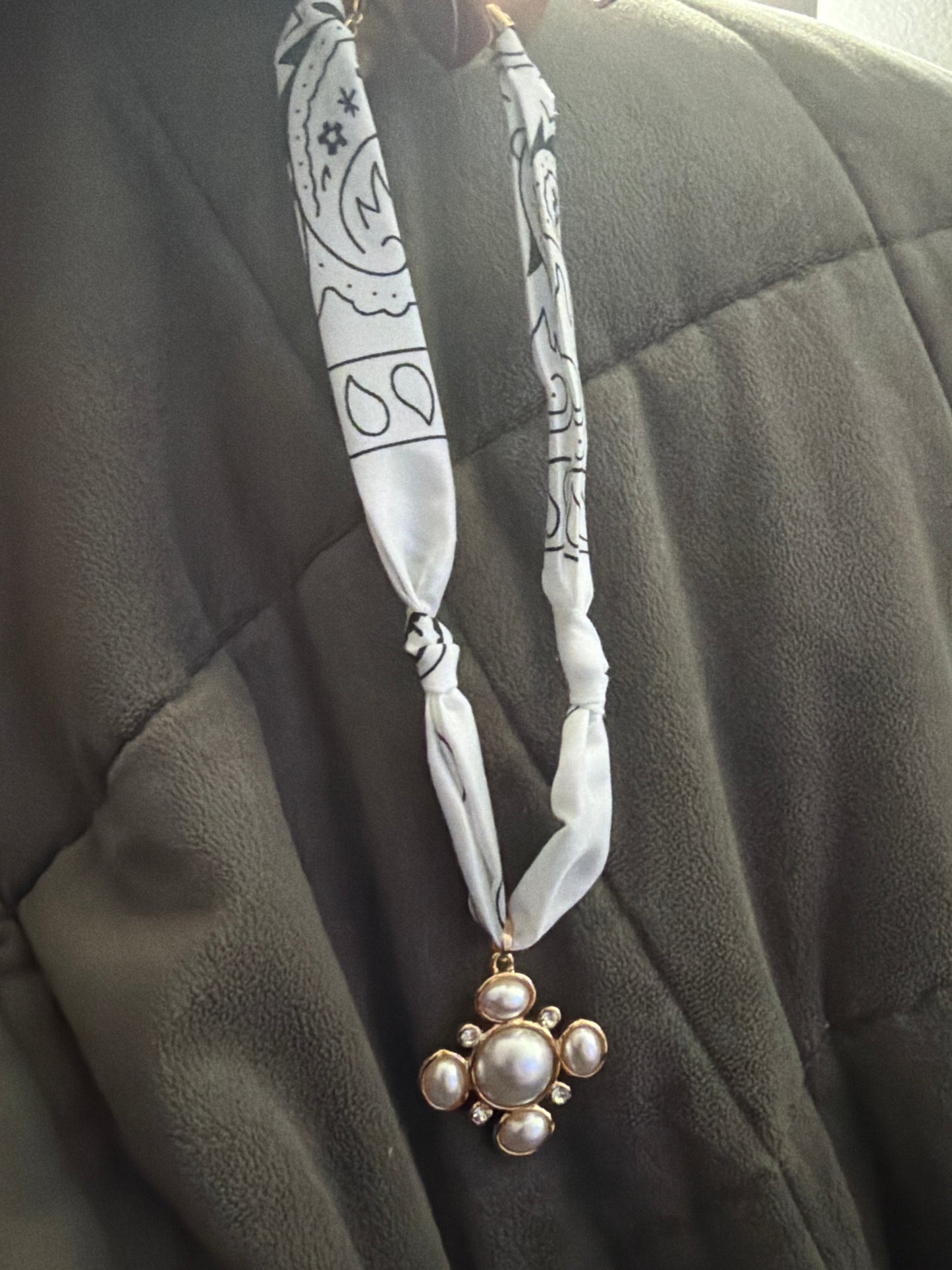 White Bandana Necklace