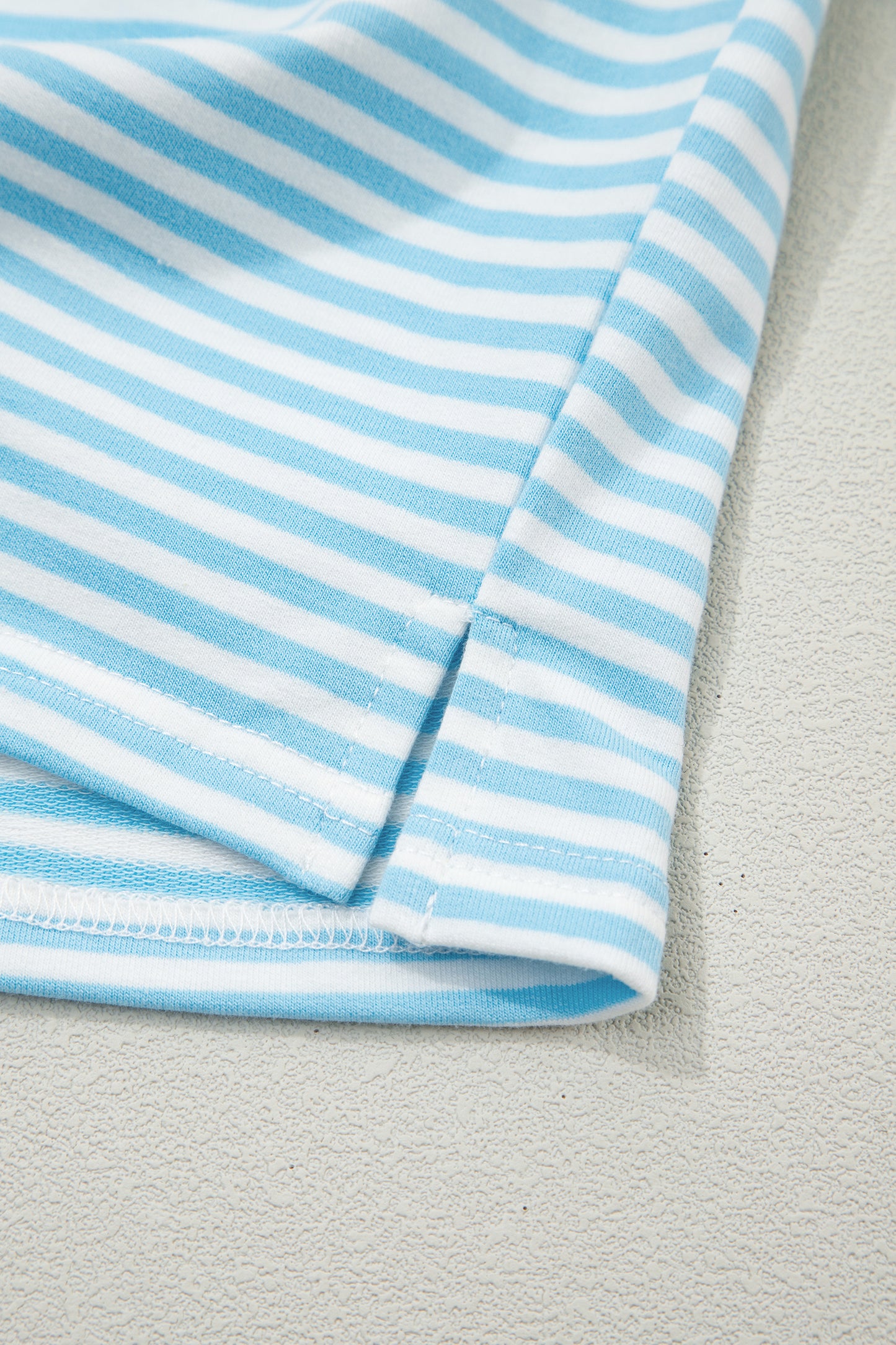 Oversize Striped Mock Neck Sweatshirt and Shorts Set
