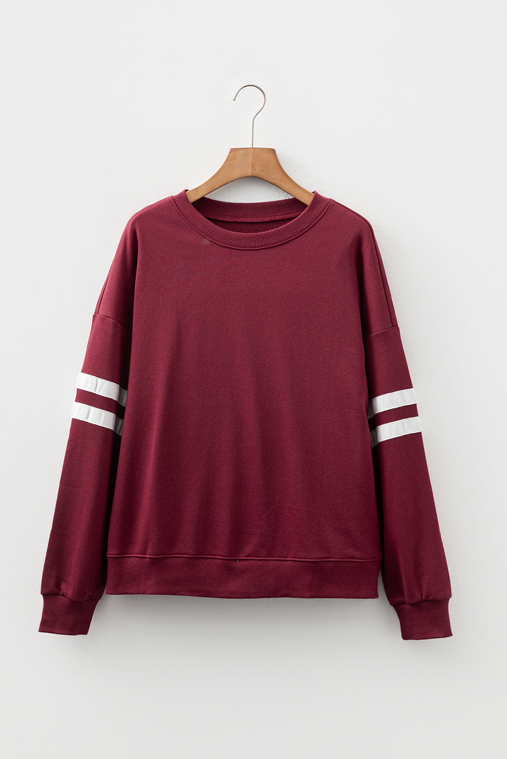 Dark Grey Varsity Striped Detail Drop Shoulder Oversized Sweatshirt