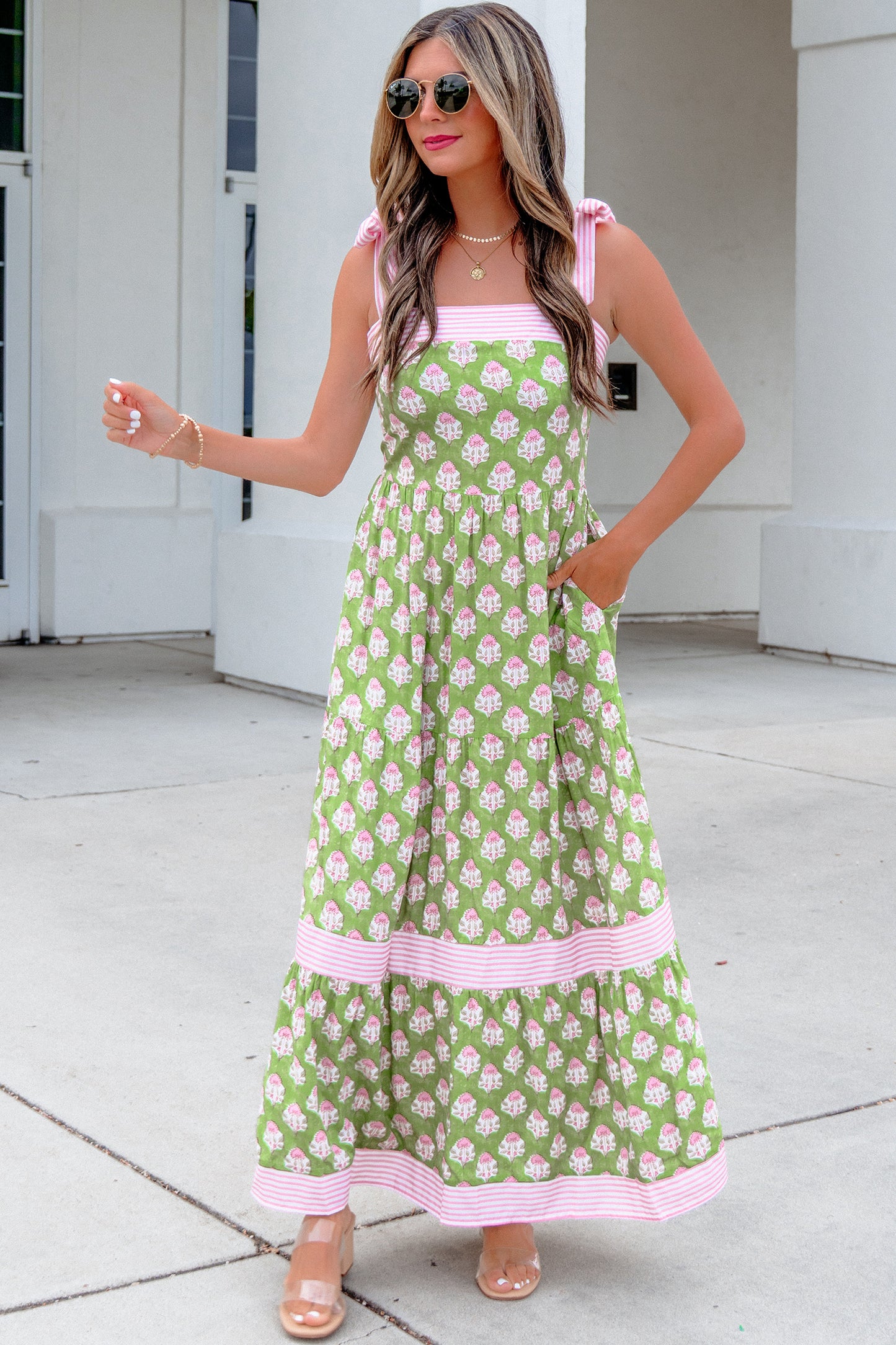 Sweet Magnolia Stripes and Floral Maxi