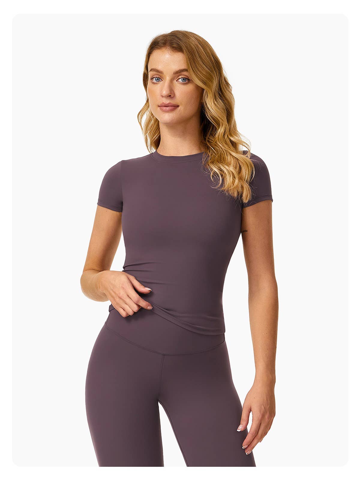 Natalie Fitted Short Sleeve Active Top: Black / XL