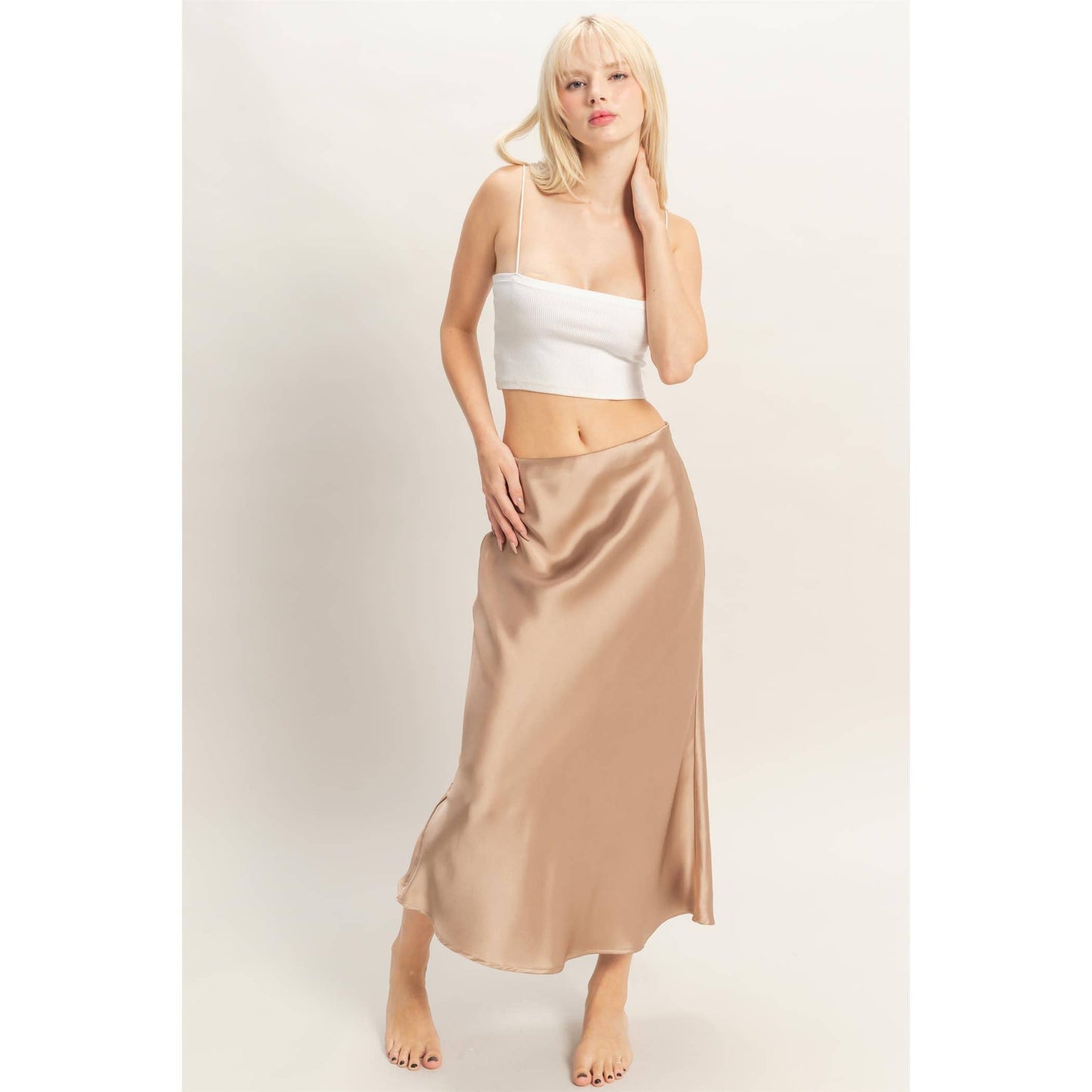 Satin Midi Skirt