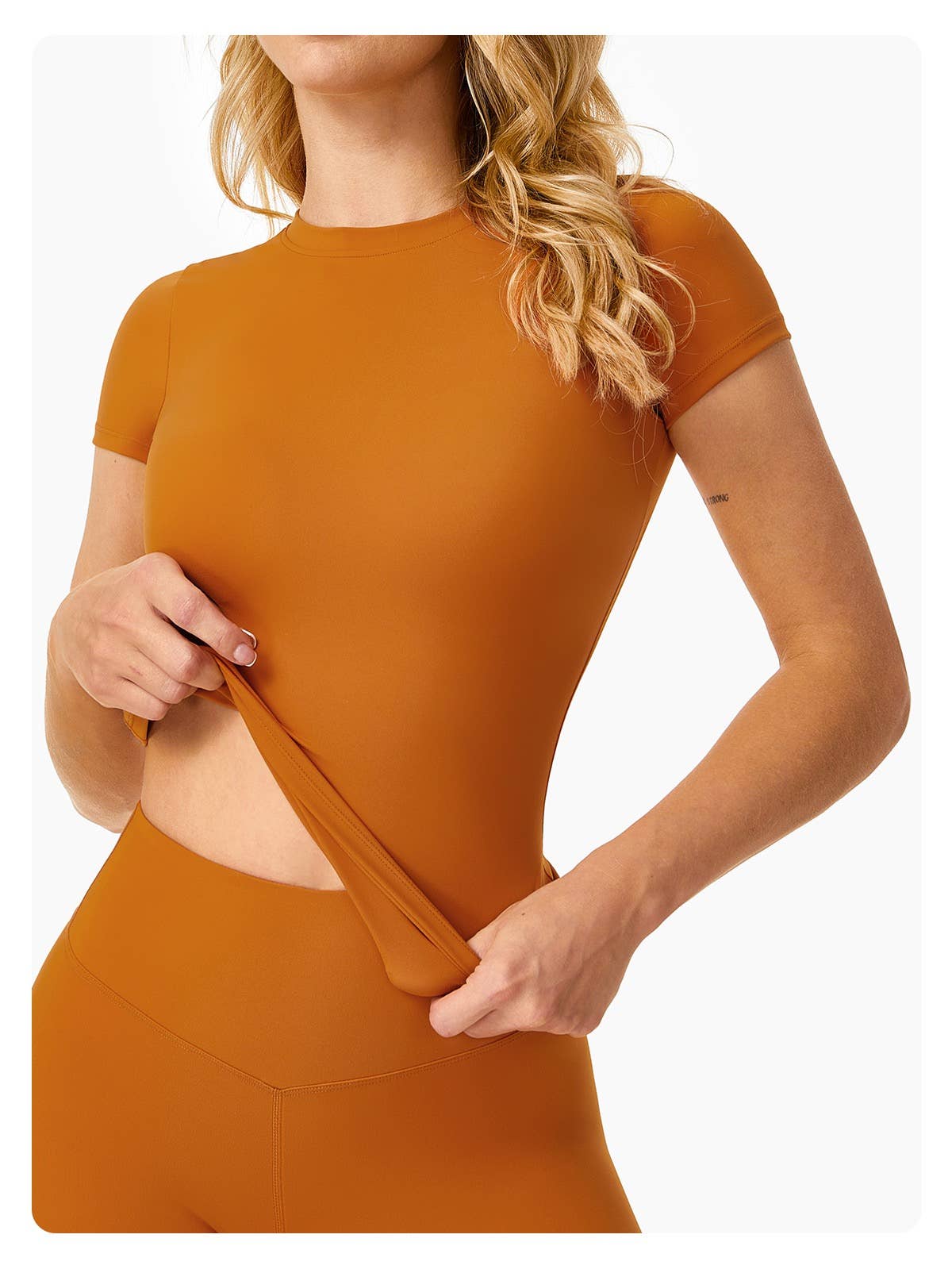 Natalie Fitted Short Sleeve Active Top: Eggplant