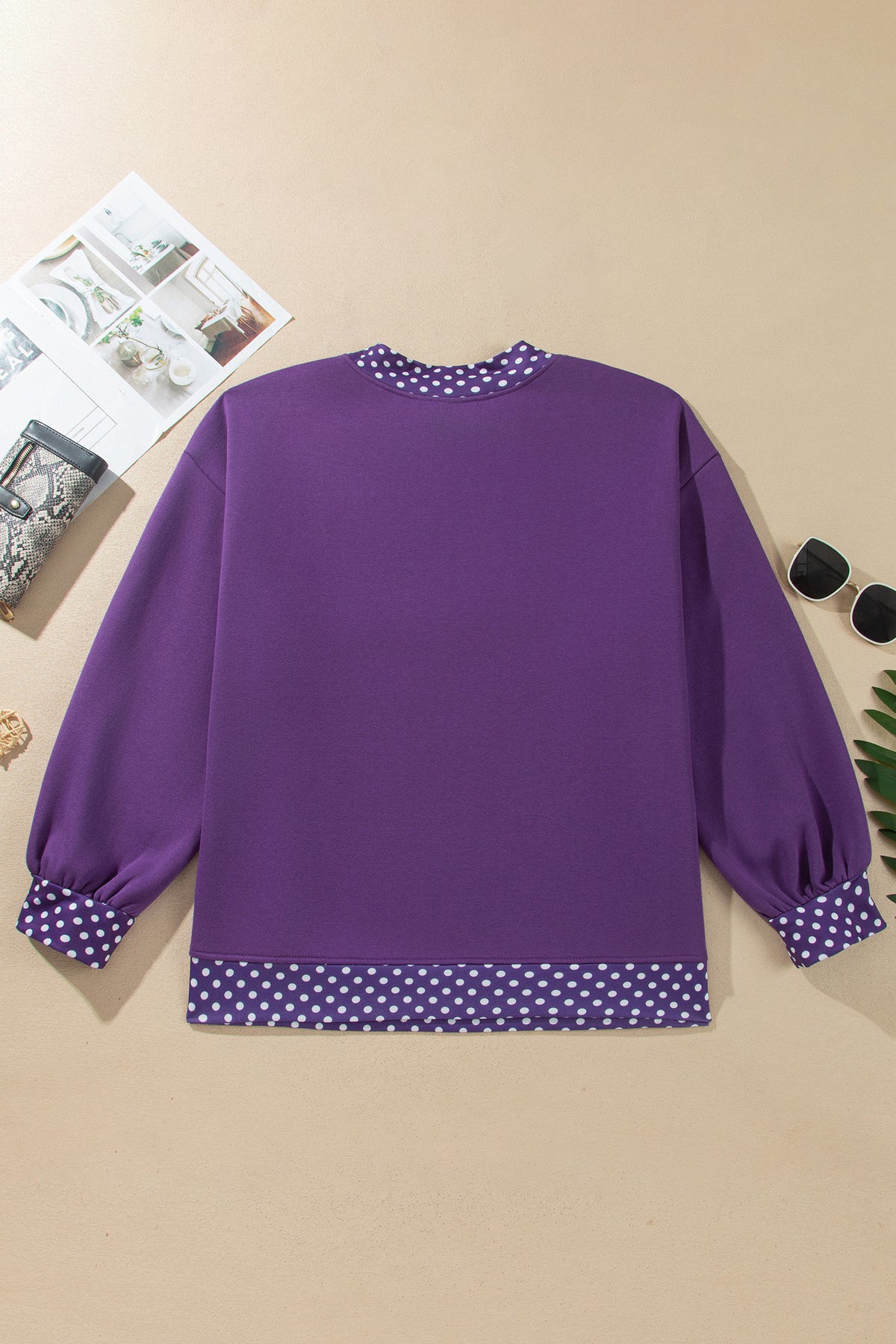 Red Polka Dot Plus Size Sweatshirt