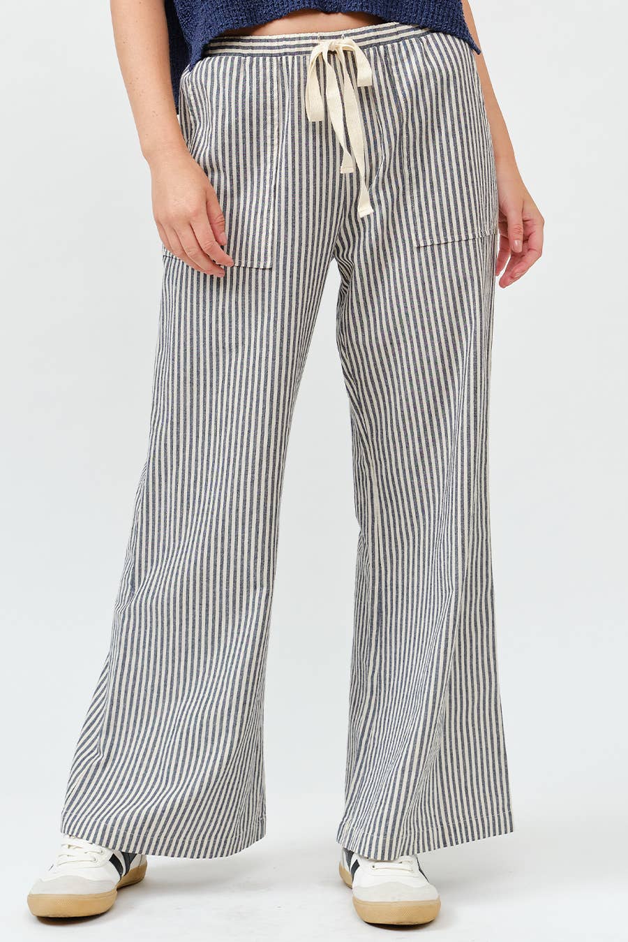 IM8867 - Striped Wide Linen Pants