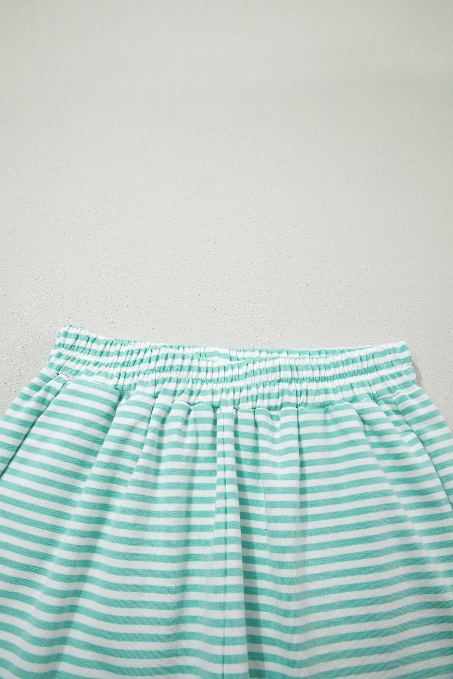Pink Stripe Oversize Mock Neck Sweatshirt and Shorts Set