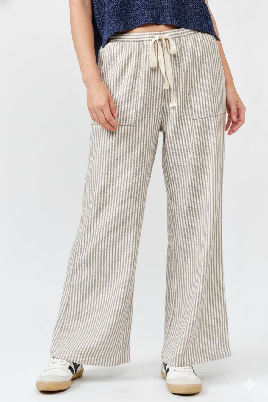 IM8867 - Striped Wide Linen Pants