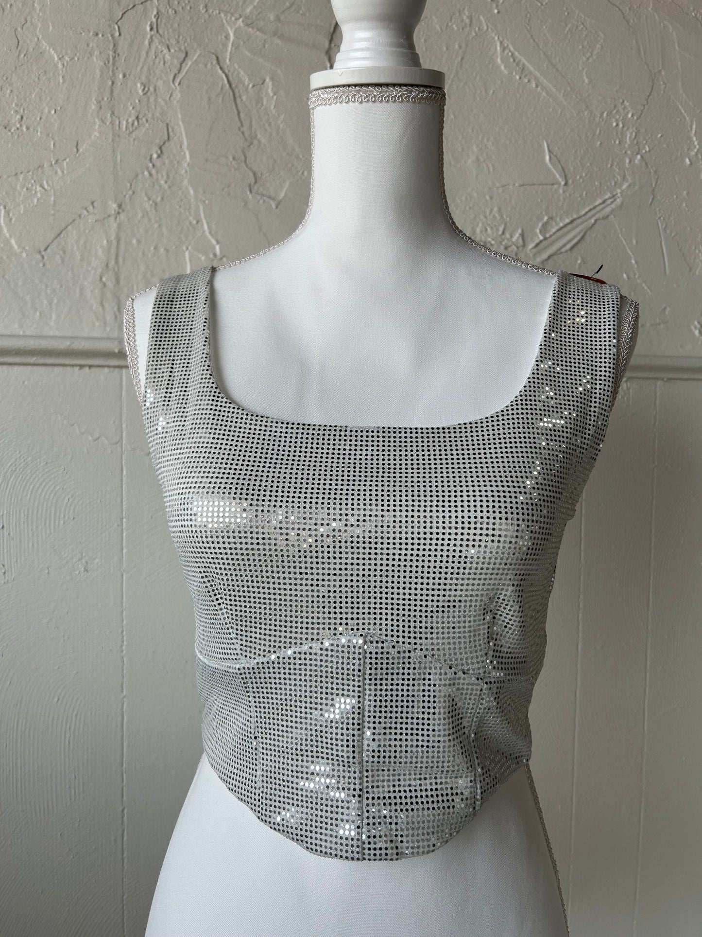 Black or Silver glitter mix top