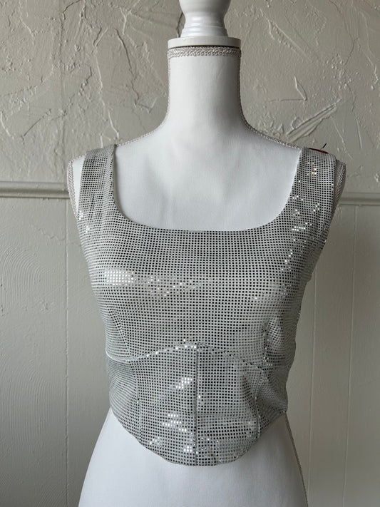 Black or Silver glitter mix top